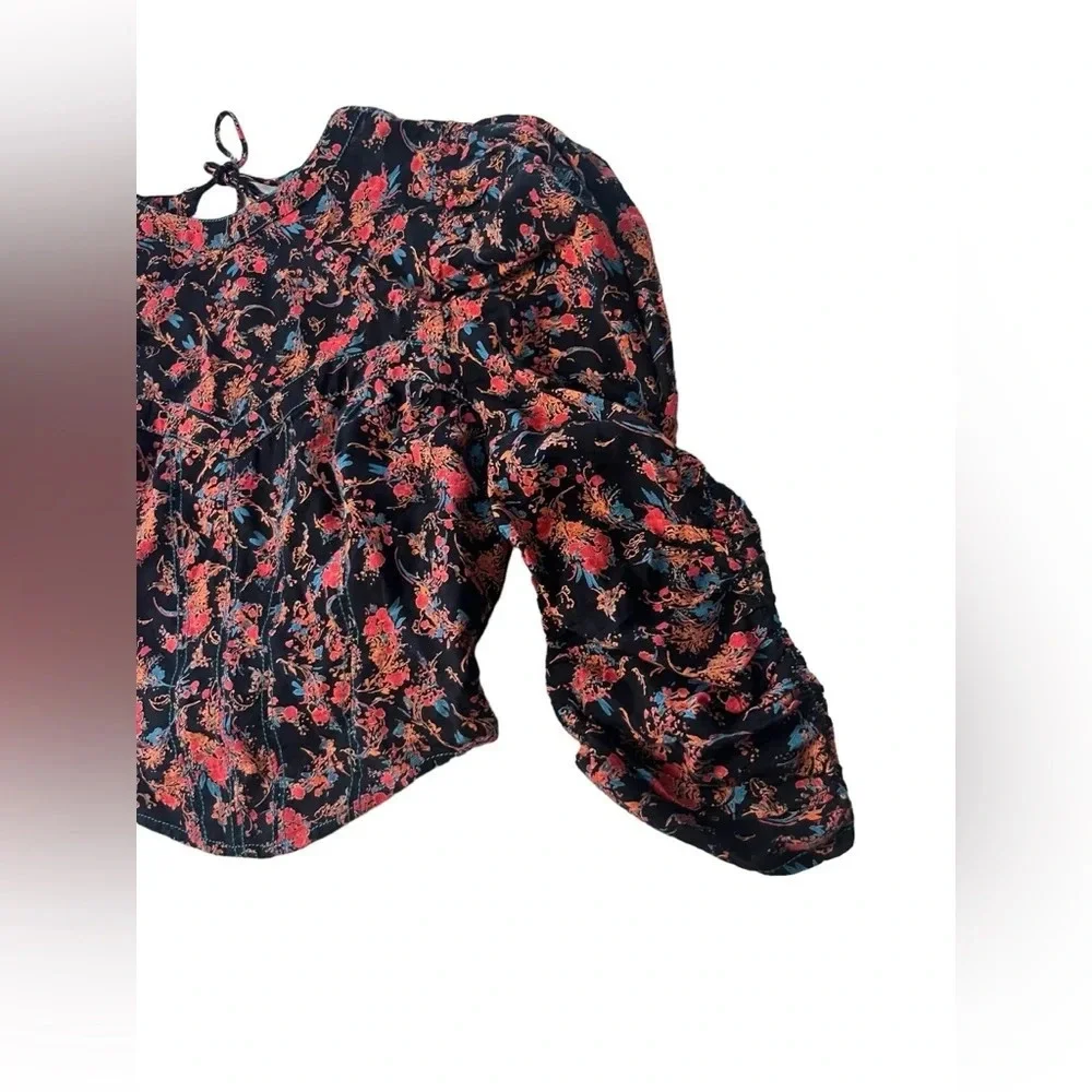Free People XS Floral Backless Monica Crop Top OB1413377